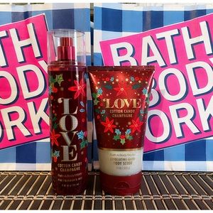 Bath&body works Cotton candy champagne f fragrance mist&body scrub